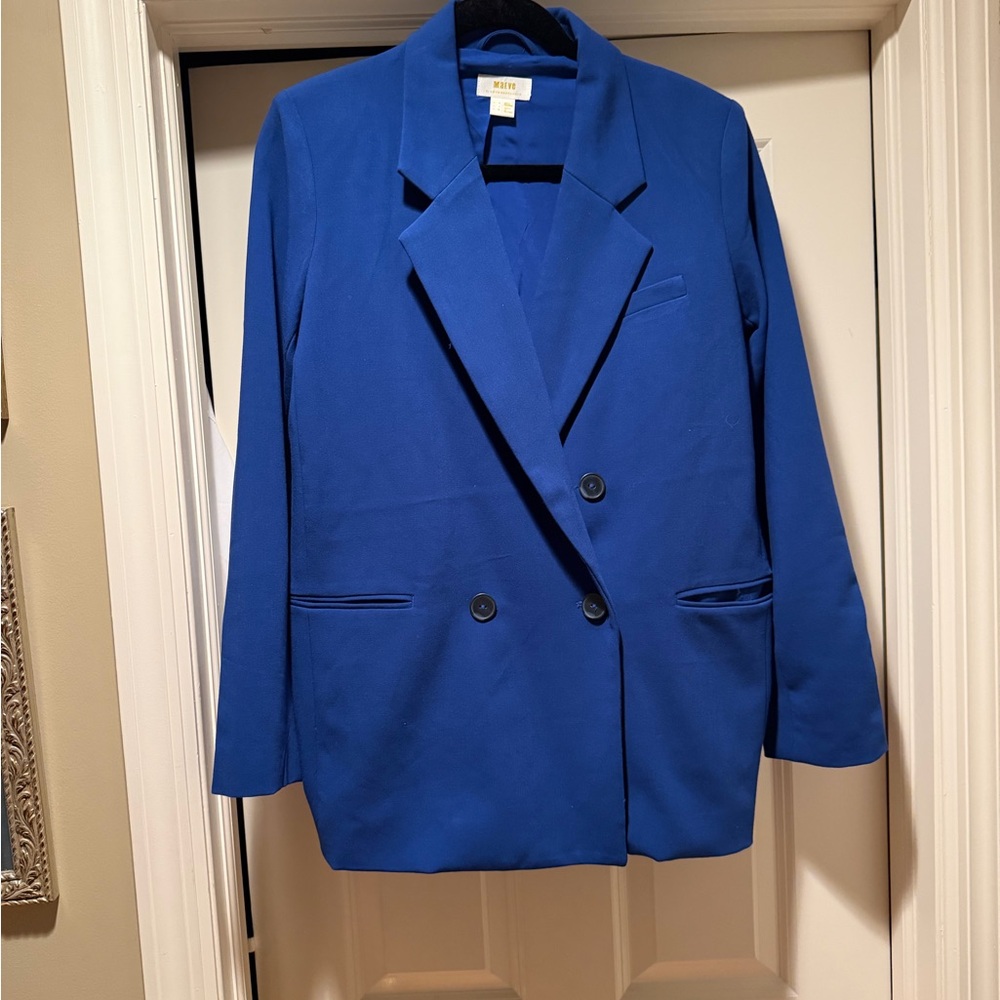 Anthropologie Maeve Cobalt Blue Double-Breasted Blazer